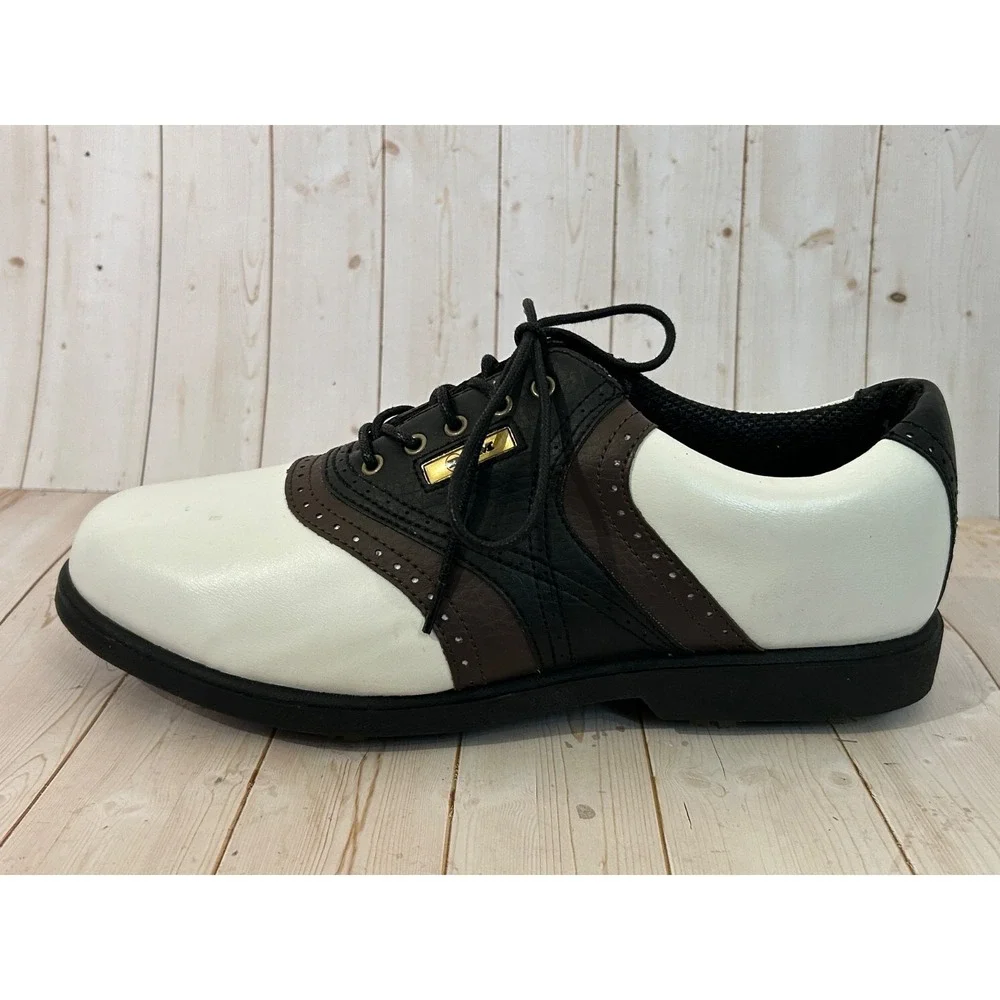 Ram White Brown Black Saddle Golf Shoes - Size‎ 11 -New Men's